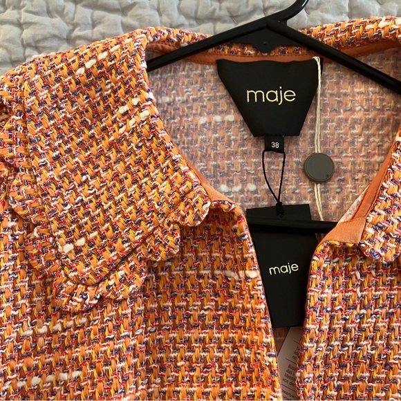 Maje coral tweed scalloped sweater 6 NWT - Picture 6 of 10